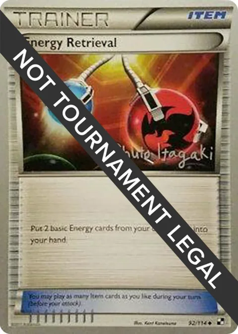 Energy Retrieval - 2012 Shuto Itagaki #92/114 Pokémon card from World Championship Decks