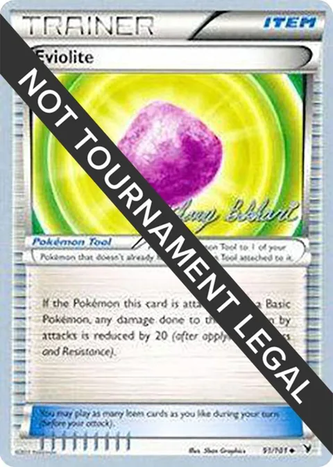 Eviolite - 2012 Zachary Bokhari #91/101 Pokémon card from World Championship Decks