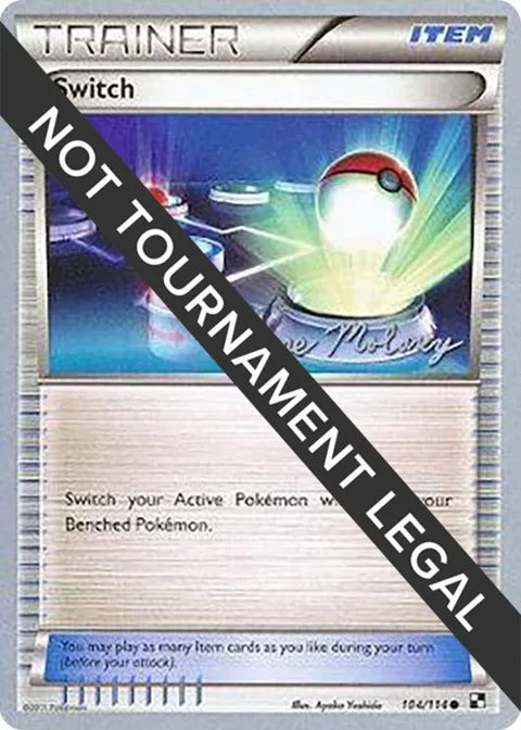 Switch - 2012 Chase Moloney #104/114 Pokémon card from World Championship Decks