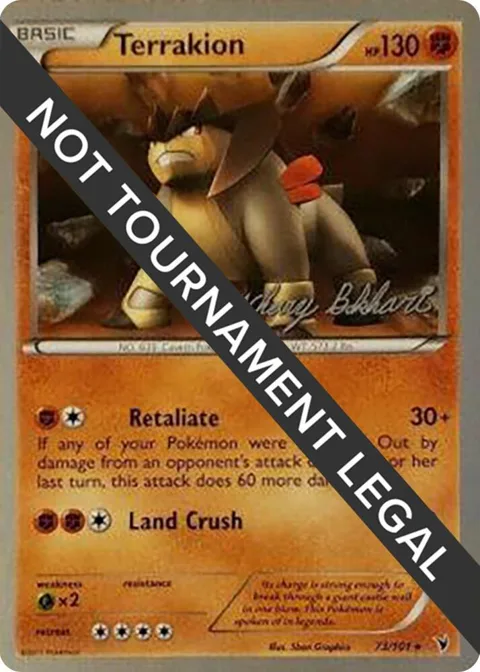 Terrakion - 2012 Zachary Bokhari #73/101 Pokémon card from World Championship Decks