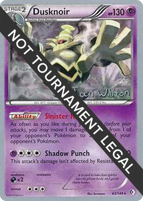 Dusknoir - 2013 Ian Whiton #63/149 Pokémon card from World Championship Decks