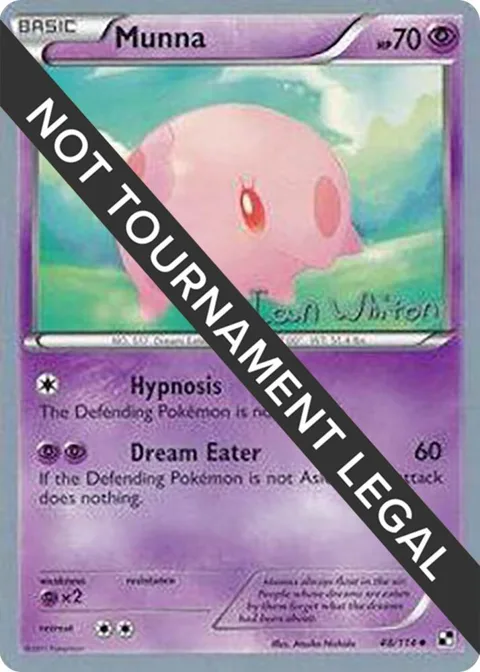Munna - 2013 Ian Whiton #48/114 Pokémon card from World Championship Decks