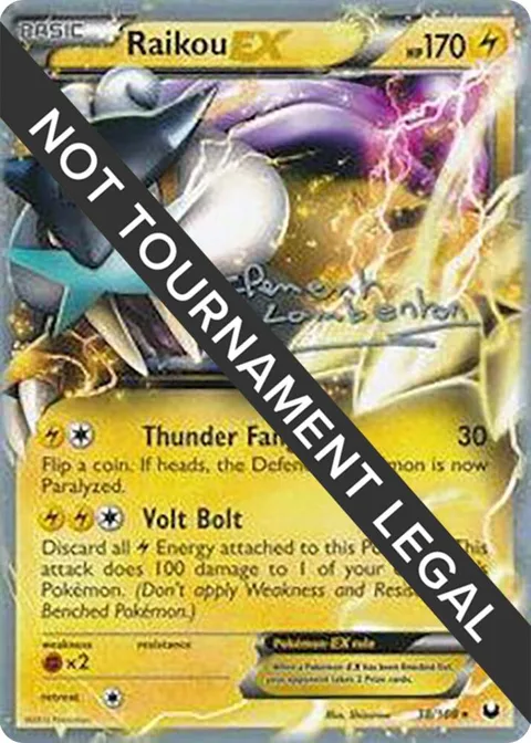 Raikou EX - 2013 Clement Lamberton #38/108 Pokémon card from World Championship Decks