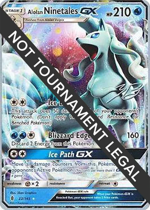 Alolan Ninetales GX - 2017 Zachary Bokhari #22/145 Pokémon card from World Championship Decks