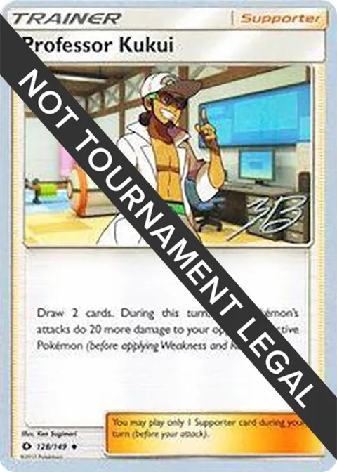 Professor Kukui - 2017 Zachary Bokhari #128/149 Pokémon card from World Championship Decks