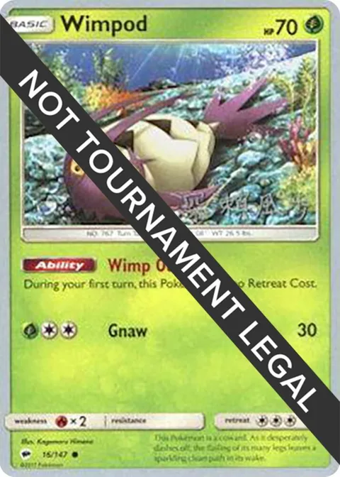 Wimpod - 2017 Kabu Fukase #16/147 Pokémon card from World Championship Decks