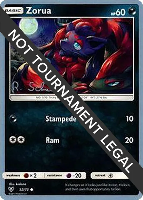 Zorua - 2018 Robin Schulz #52/73 Pokémon card from World Championship Decks
