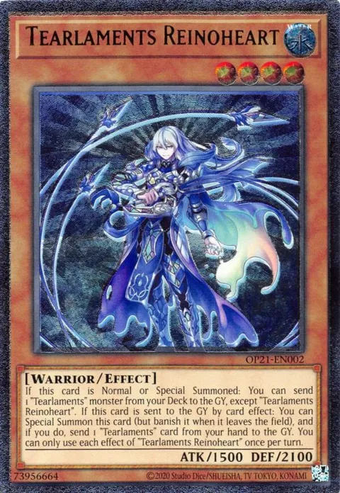 Tearlaments Reinoheart Ultimate Rare OP21-EN002 Yu-Gi-Oh card from OTS Tournament Pack 21