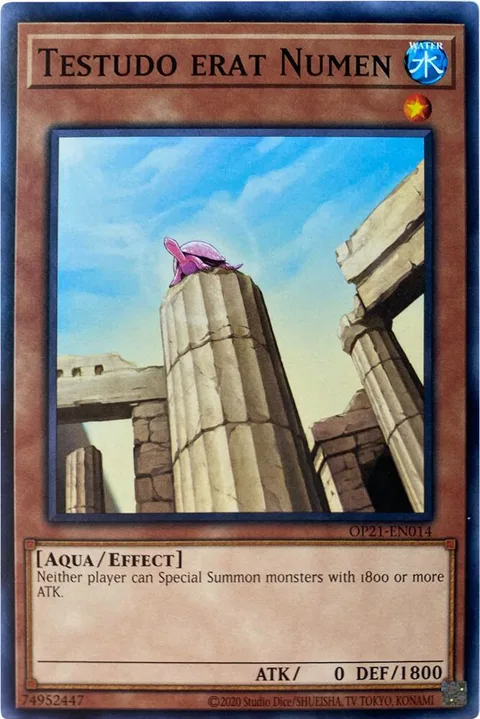 Testudo erat Numen OP21-EN014 Yu-Gi-Oh card from OTS Tournament Pack 21