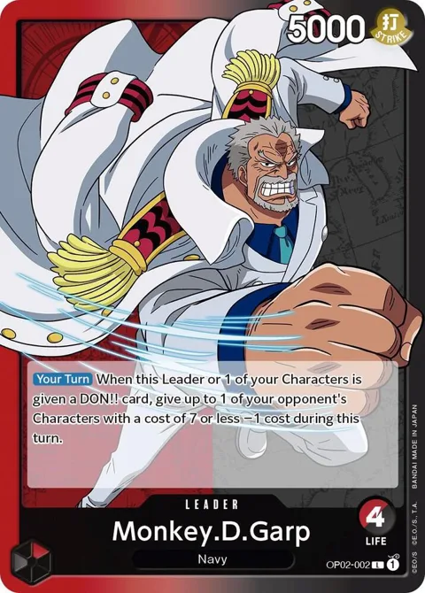 Monkey.D.Garp OP02-002 One Piece card from Paramount War