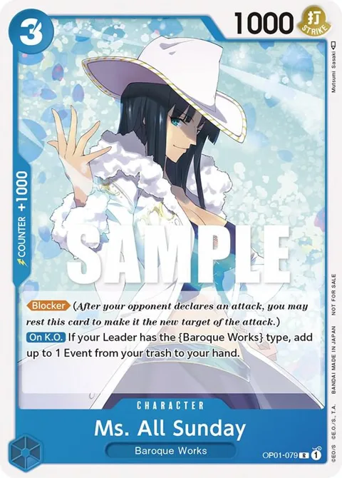 Ms. All Sunday Promotion Pack 2023 OP01-079 One Piece card from One Piece Promotion Cards