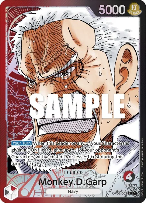 Monkey.D.Garp Alt Art OP02-002 One Piece card from Paramount War