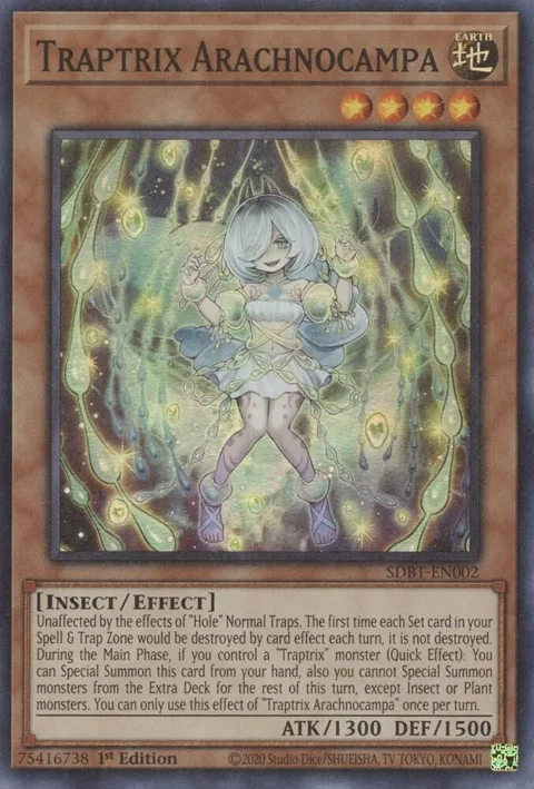 Traptrix Arachnocampa SDBT-EN002 Yu-Gi-Oh card from Structure Deck: Beware of Traptrix