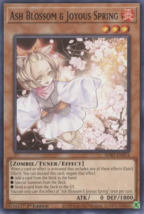 Ash Blossom & Joyous Spring SDBT-EN014 Yu-Gi-Oh card from Structure Deck: Beware of Traptrix