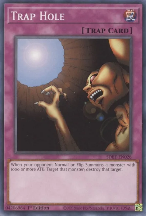 Trap Hole SDBT-EN028 Yu-Gi-Oh card from Structure Deck: Beware of Traptrix
