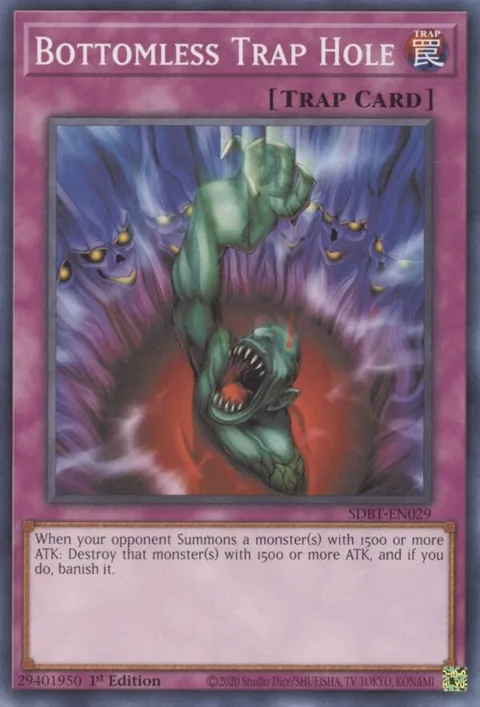 Bottomless Trap Hole SDBT-EN029 Yu-Gi-Oh card from Structure Deck: Beware of Traptrix