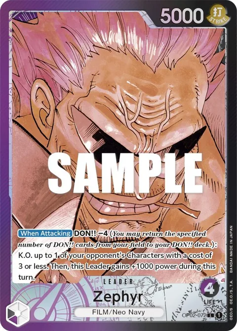 Zephyr Alt Art OP02-072 One Piece card from Paramount War