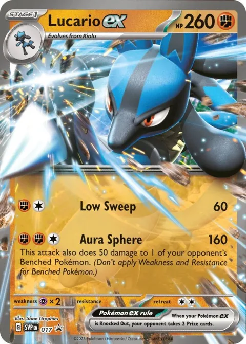 Lucario ex #017 Holofoil Pokémon card from Scarlet & Violet Promo Cards