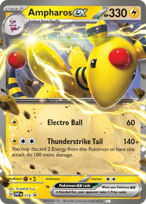 Ampharos ex #016 Holofoil Pokémon card from Scarlet & Violet Promo Cards