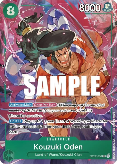 Kouzuki Oden Alt Art OP02-030 One Piece card from Paramount War