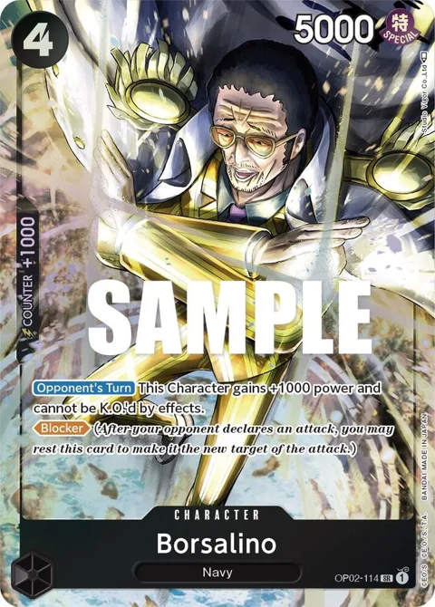 Borsalino Alt Art OP02-114 One Piece card from Paramount War
