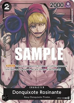 Donquixote Rosinante Box Topper OP02-108 One Piece card from Paramount War