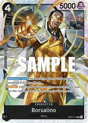 Borsalino OP02-114 One Piece card from Paramount War
