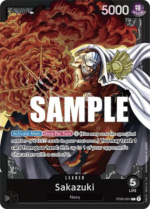 Sakazuki ST06-001 One Piece card from Starter Deck 6: Absolute Justice