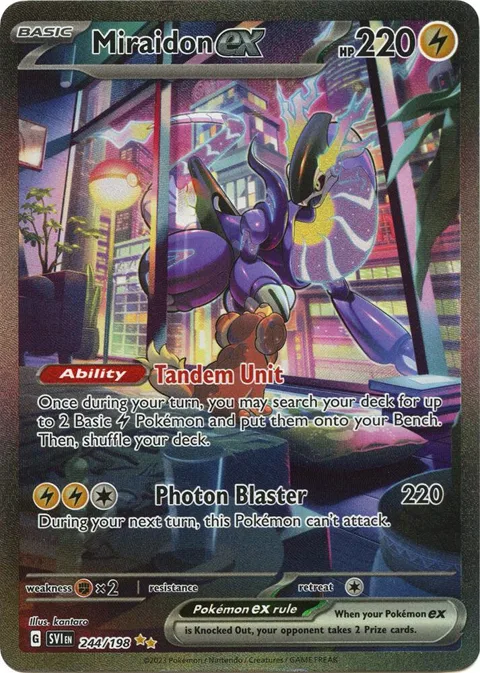 Miraidon ex #244/198 Holofoil Pokémon card from Scarlet & Violet Base Set