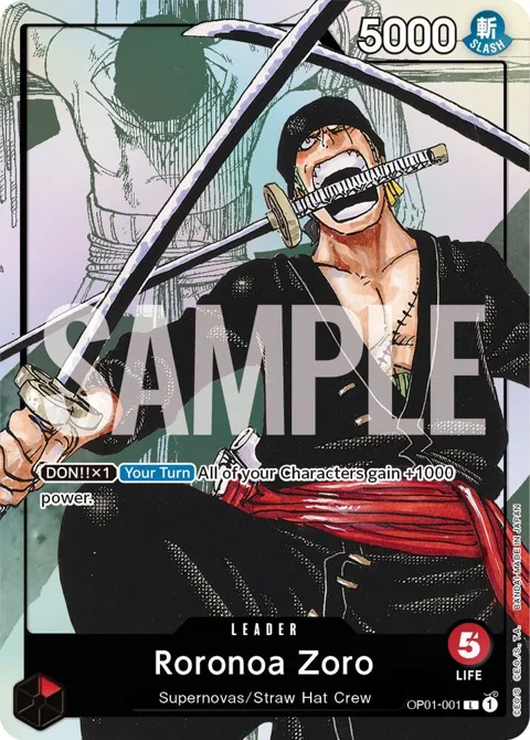 Roronoa Zoro Alt Art OP01-001 Promo One Piece card from One Piece Promotion Cards