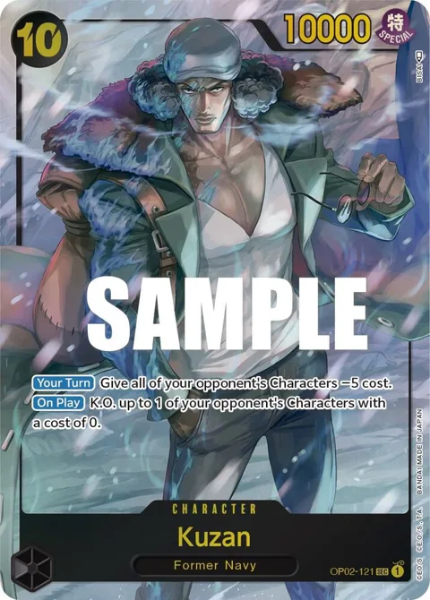 Kuzan Alt Art OP02-121 One Piece card from Paramount War