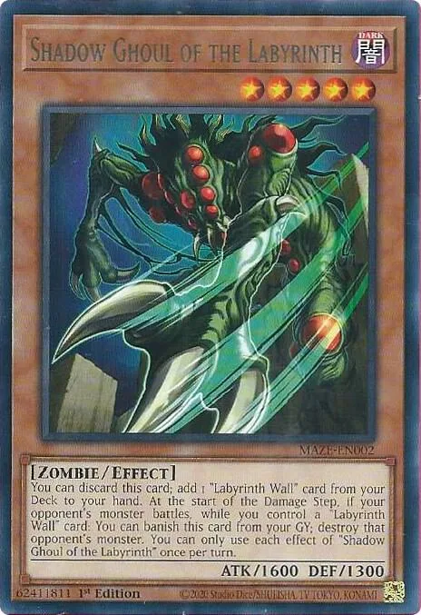 Shadow Ghoul of the Labyrinth MAZE-EN002 Yu-Gi-Oh card from Maze of Memories