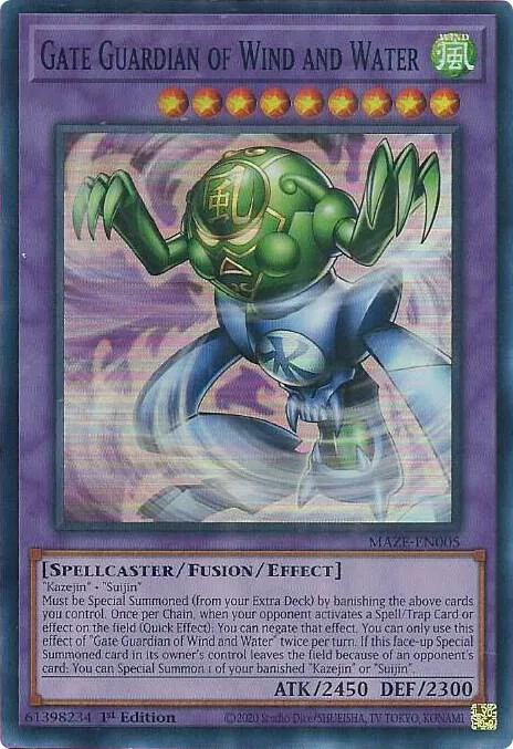 Gate Guardian of Wind and Water MAZE-EN005 Yu-Gi-Oh card from Maze of Memories