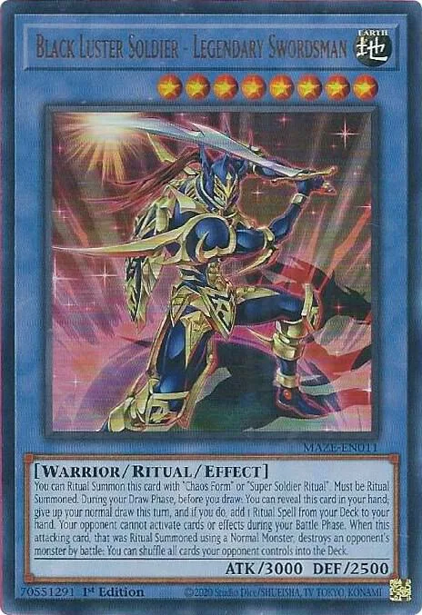 Black Luster Soldier - Legendary Swordsman MAZE-EN011 Yu-Gi-Oh card from Maze of Memories