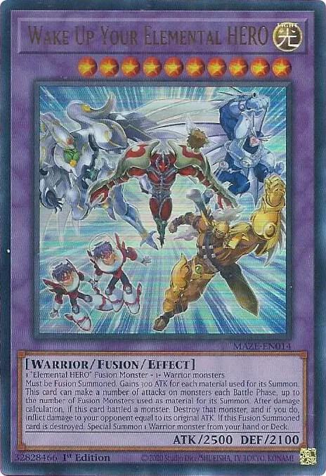Wake Up Your Elemental HERO MAZE-EN014 Yu-Gi-Oh card from Maze of Memories