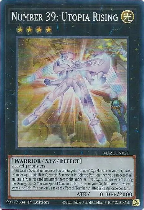 Number 39: Utopia Rising MAZE-EN021 Yu-Gi-Oh card from Maze of Memories