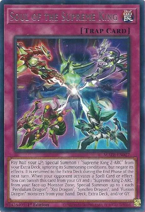 Soul of the Supreme King MAZE-EN027 Yu-Gi-Oh card from Maze of Memories