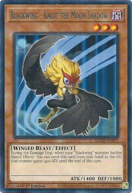 Blackwing - Kalut the Moon Shadow MAZE-EN037 Yu-Gi-Oh card from Maze of Memories