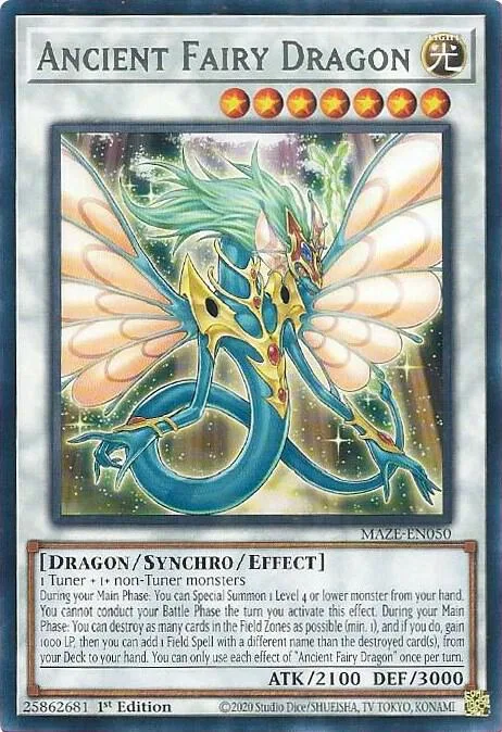 Ancient Fairy Dragon MAZE-EN050 Yu-Gi-Oh card from Maze of Memories
