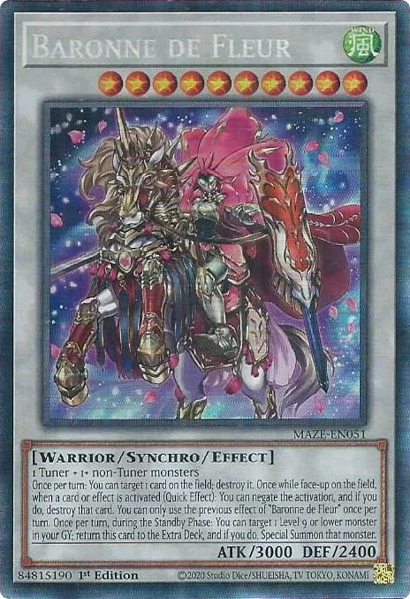 Baronne de Fleur Collector's Rare MAZE-EN051 Yu-Gi-Oh card from Maze of Memories