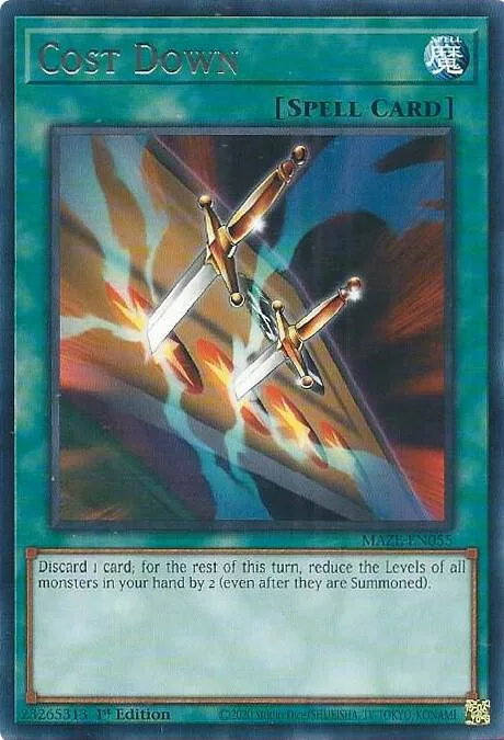 Cost Down MAZE-EN055 Yu-Gi-Oh card from Maze of Memories
