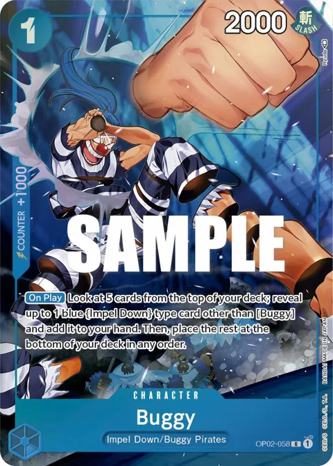 Buggy Alt Art OP02-058 One Piece card from Paramount War