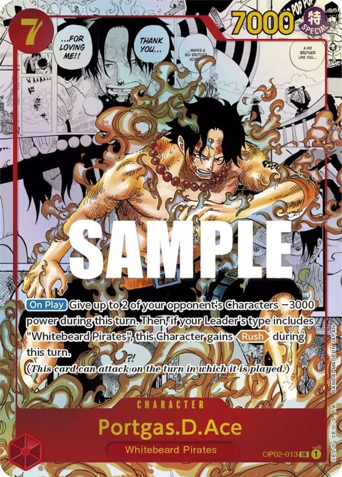 Portgas.D.Ace Parallel Art Manga Alt Art OP02-013 One Piece card from Paramount War