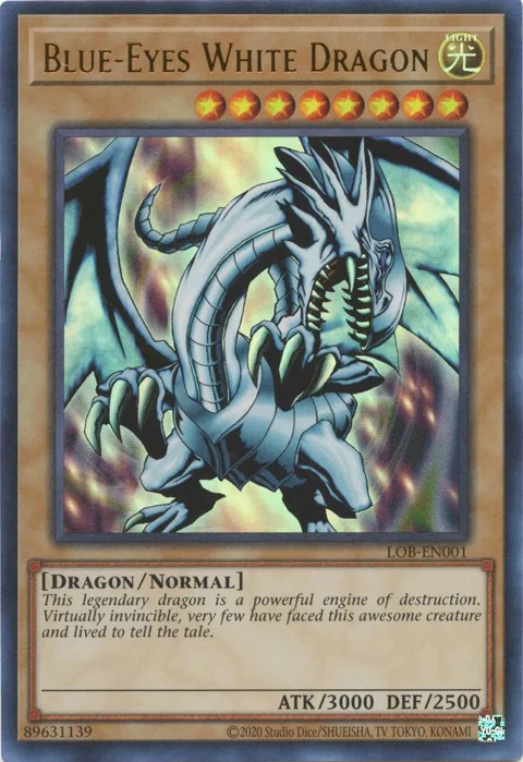 Blue-Eyes White Dragon LOB-EN001 Yu-Gi-Oh card from Legend of Blue Eyes White Dragon (25th Anniversary Edition)