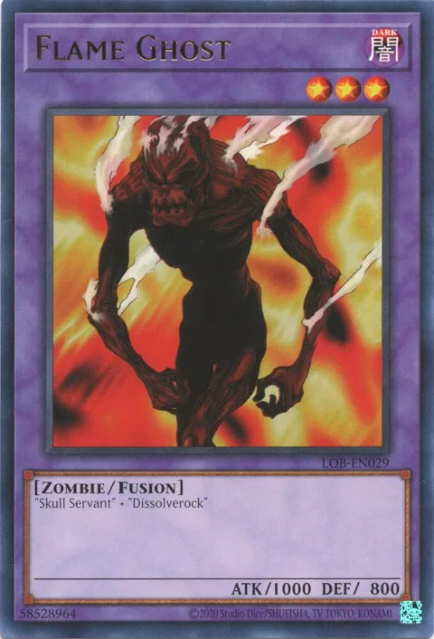 Flame Ghost LOB-EN029 LOB-EN Unlimited Rare Yu-Gi-Oh card from Legend of Blue Eyes White Dragon (25th Anniversary Edition)