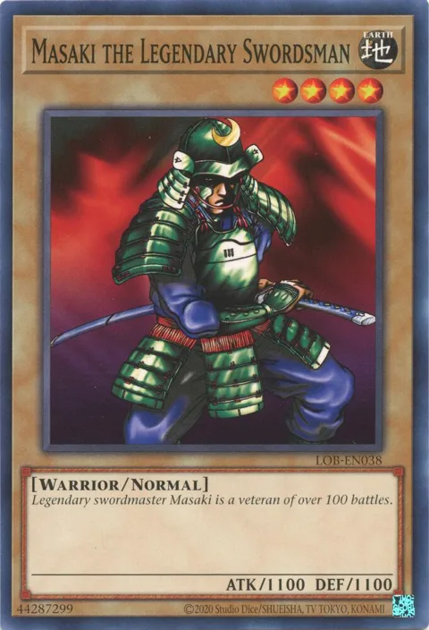 Masaki the Legendary Swordsman LOB-EN038 Yu-Gi-Oh card from Legend of Blue Eyes White Dragon (25th Anniversary Edition)