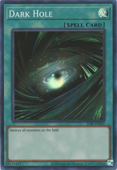 Dark Hole LOB-EN052 LOB-EN Unlimited Super Rare Yu-Gi-Oh card from Legend of Blue Eyes White Dragon (25th Anniversary Edition)