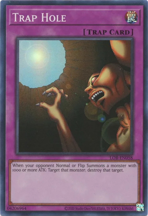 Trap Hole LOB-EN058 LOB-EN Unlimited Super Rare Yu-Gi-Oh card from Legend of Blue Eyes White Dragon (25th Anniversary Edition)
