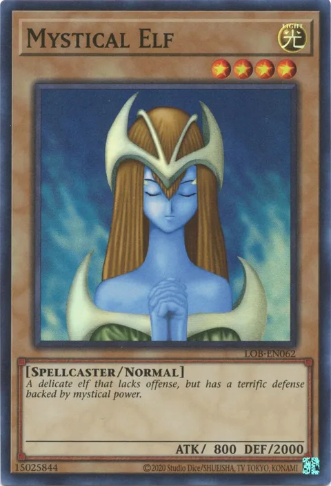 Mystical Elf LOB-EN062 LOB-EN Unlimited Super Rare Yu-Gi-Oh card from Legend of Blue Eyes White Dragon (25th Anniversary Edition)