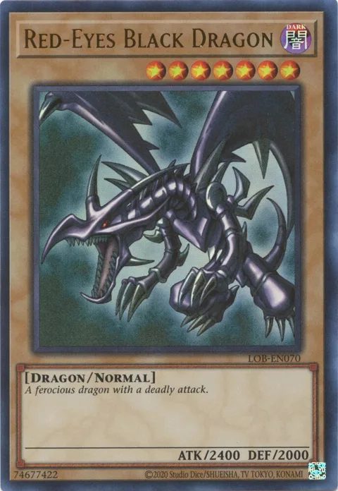 Red-Eyes Black Dragon LOB-EN070 Yu-Gi-Oh card from Legend of Blue Eyes White Dragon (25th Anniversary Edition)